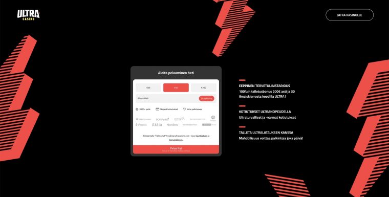 UltraCasino landing page
